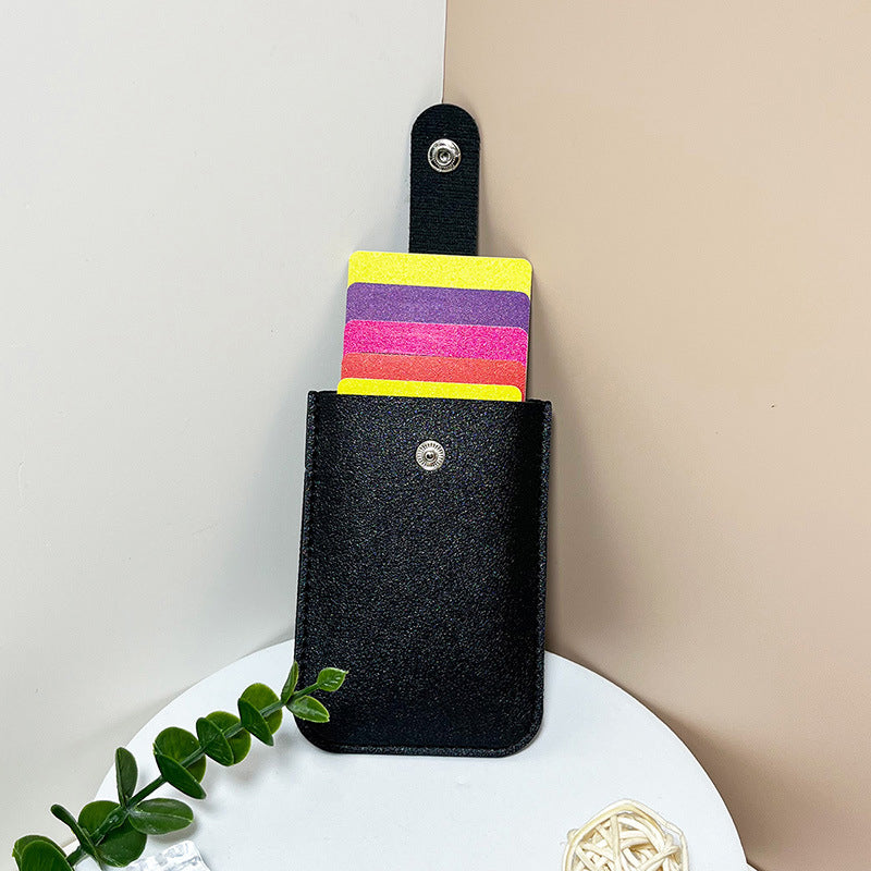 Slanke Minimalistische PU Leren Kaarthouder voor Vrouwen