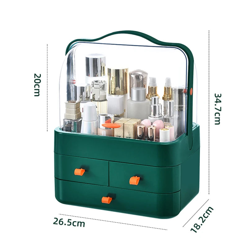 GlowNest™ Draagbare Make-up Organizer met Handgreep en Laden