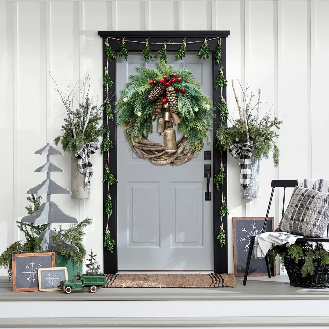 PineChime - Farmhouse Christmas Wreath [Last Day Sale] 