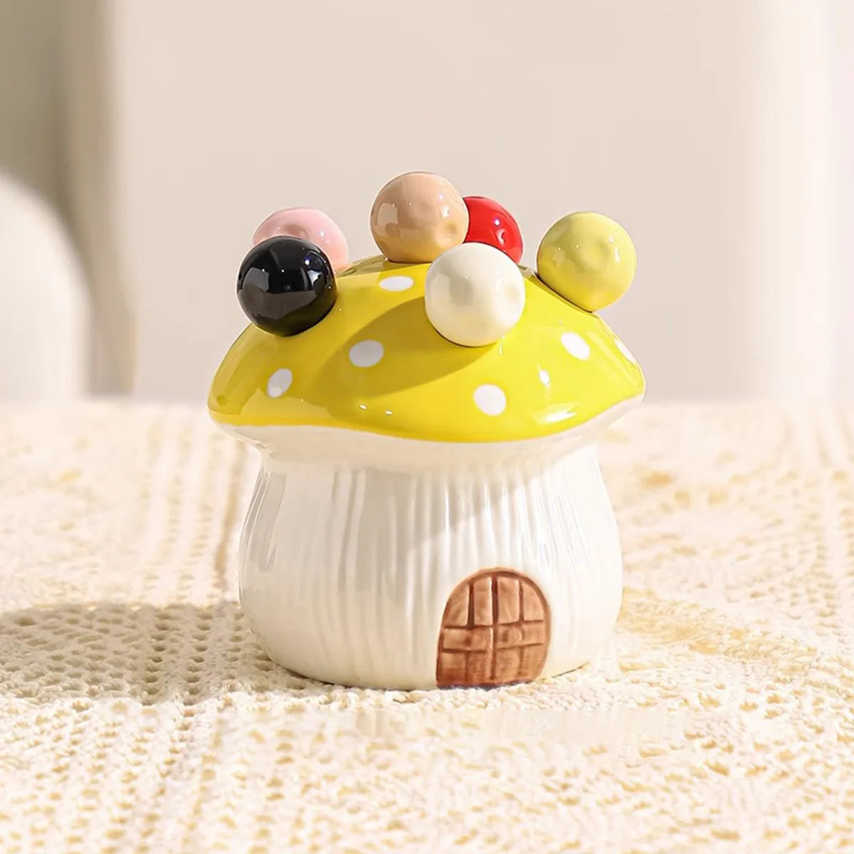 Rustieke Handgemaakte Fruitvork in Paddestoelvorm