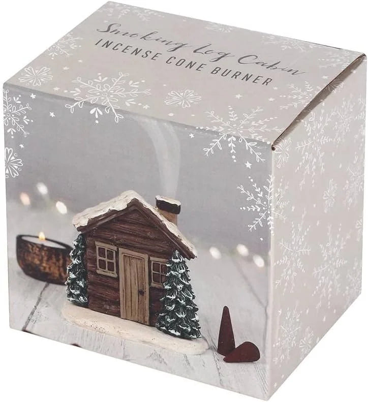 CozyCabin - Log Cabin Snowy Winter Incense Cone Burner [Last Day Sale]