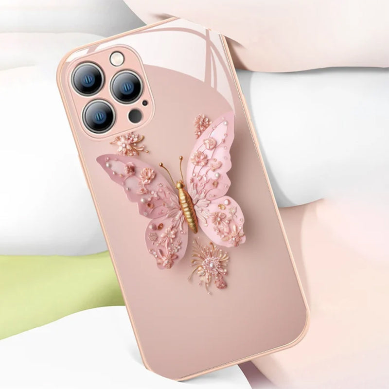 50% OFF | ButterflyCase™ - Flat glass cover with 3D butterfly motif [Last day of sale]