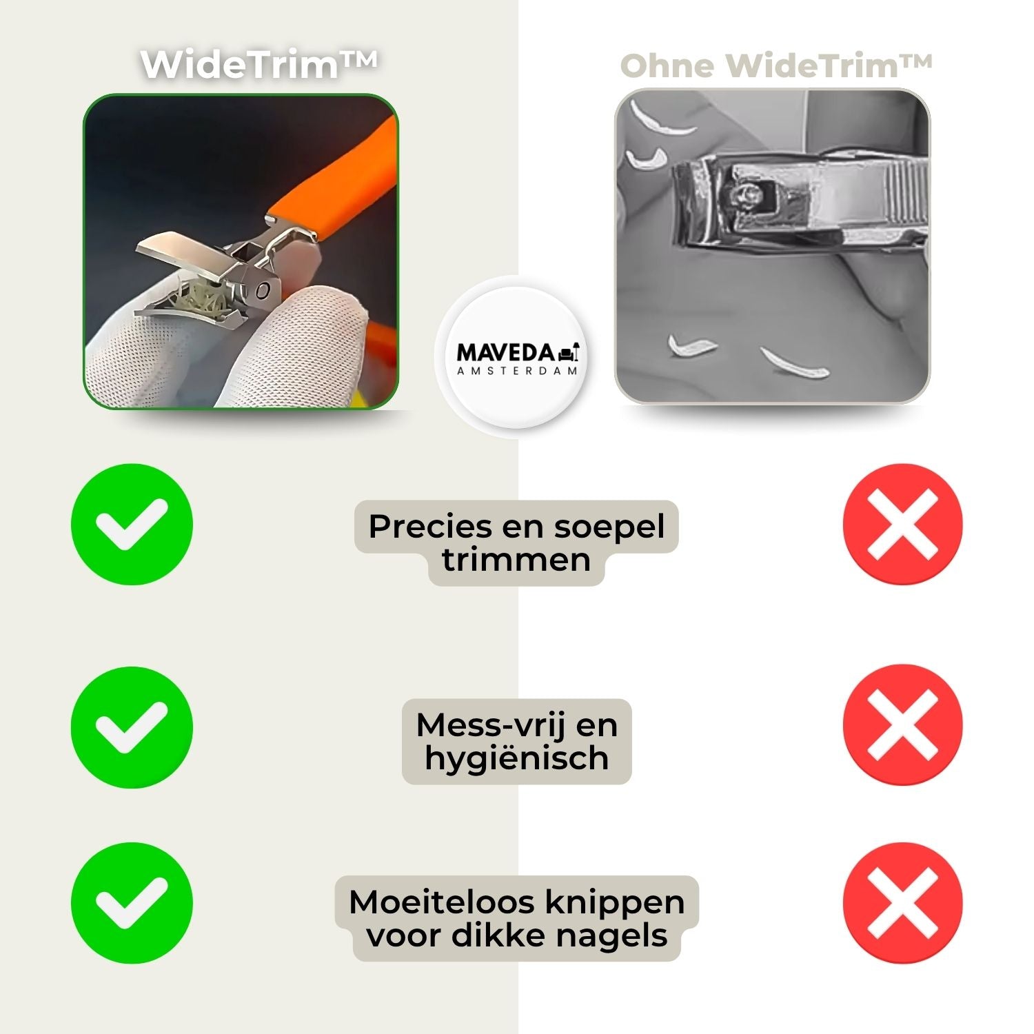 WideTrim™ - Wide-opening, splash-proof, angled nail clipper