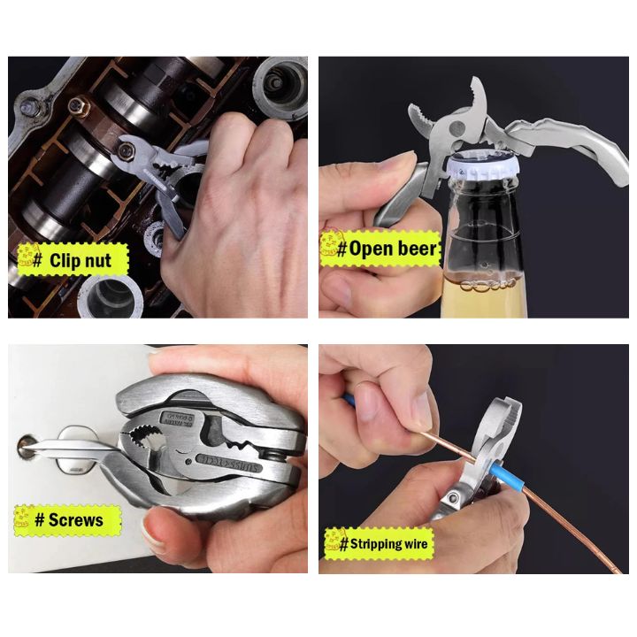 EnduroTool - 9-in-1 Stainless Steel Multi-Piece Pliers - Compact &amp; Versatile