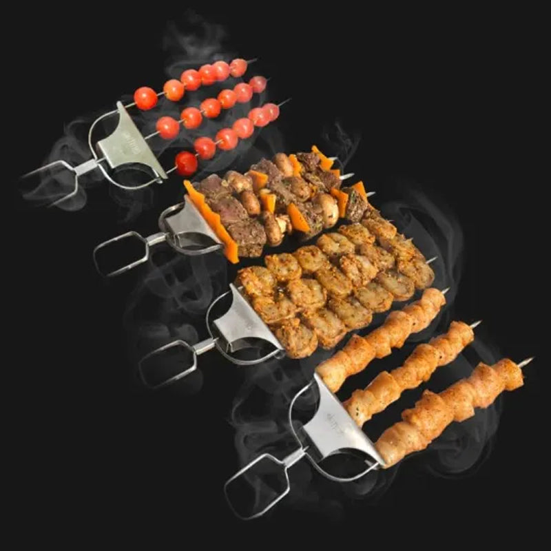 Buy One Get One Free | GrillSkewer™ - Semi-Automatic Stainless Steel Barbecue Fork [Last Day Sale]