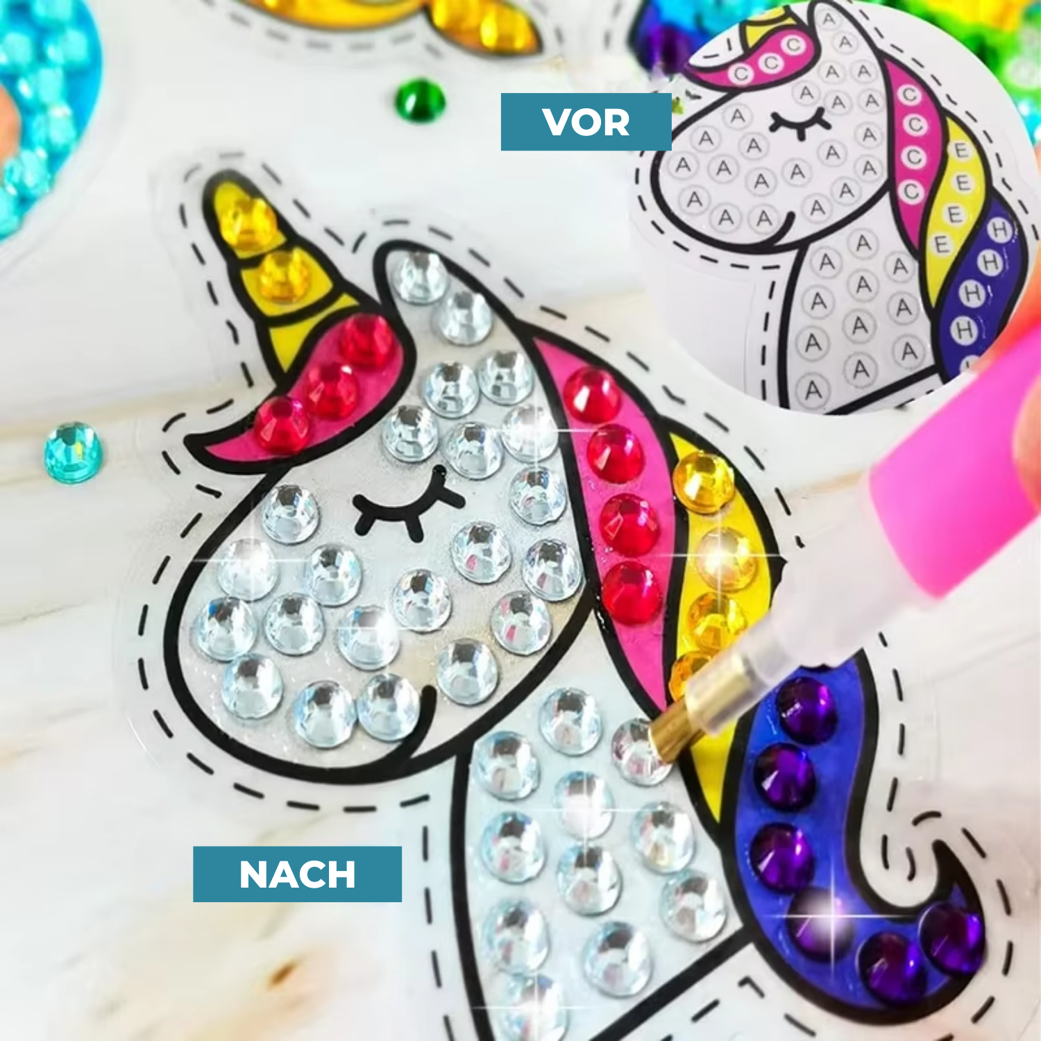 SparkCraft™ - Magical diamond coloring pages for kids