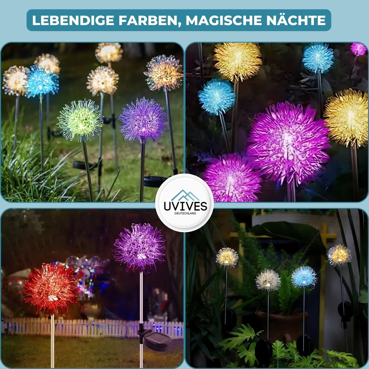 DandeLight™ - Waterproof solar garden light in dandelion pattern