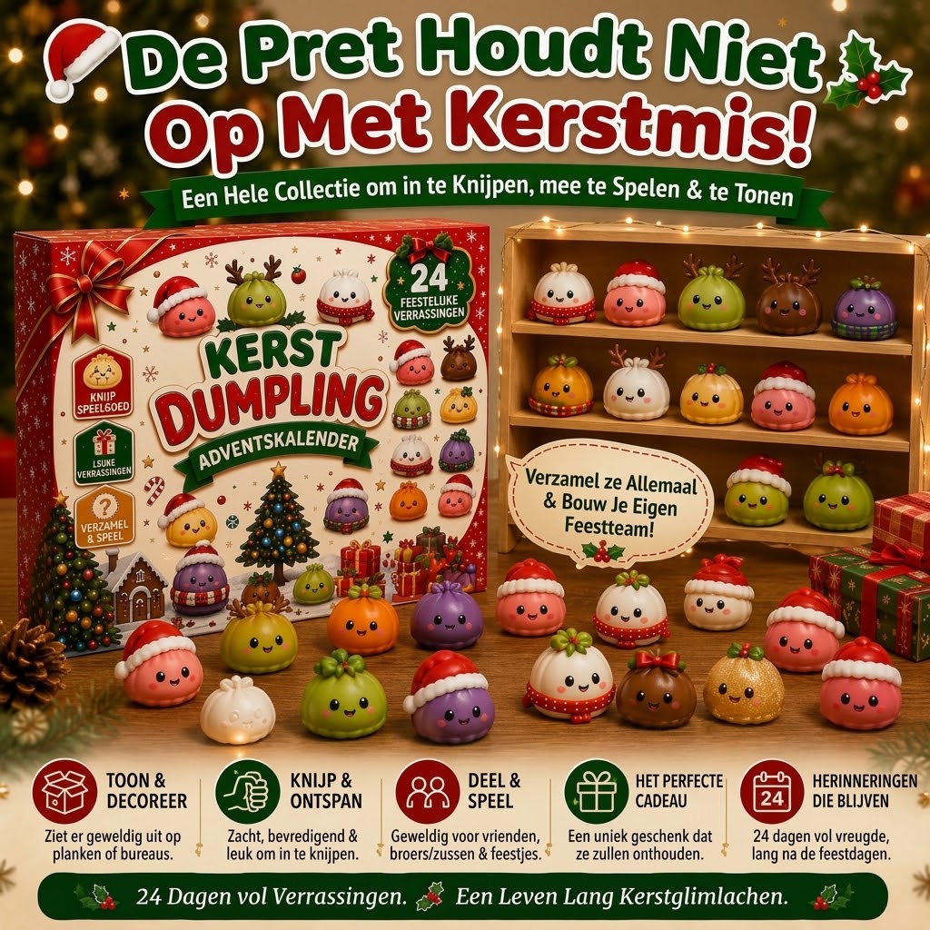 Detail van een knijpbare dumpling uit de adventskalender