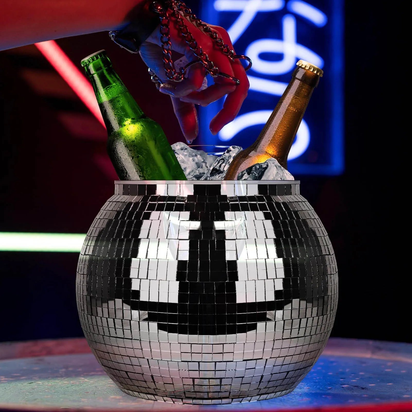 Retro discobal ijsemmer voor feest en thuisbar decoratie