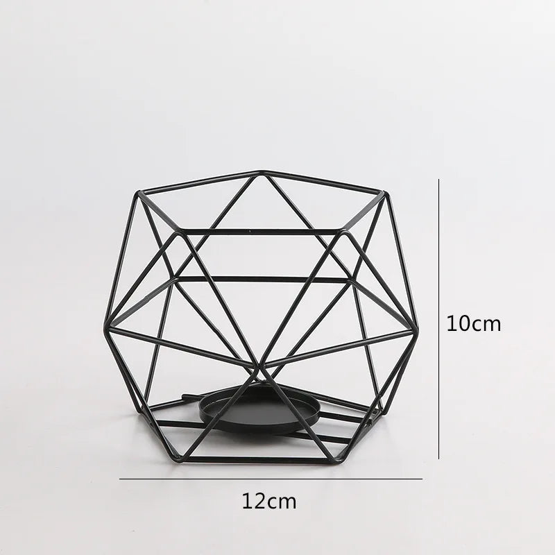 Moderne Zwarte Gouden Maan en Sterren Kandelaar