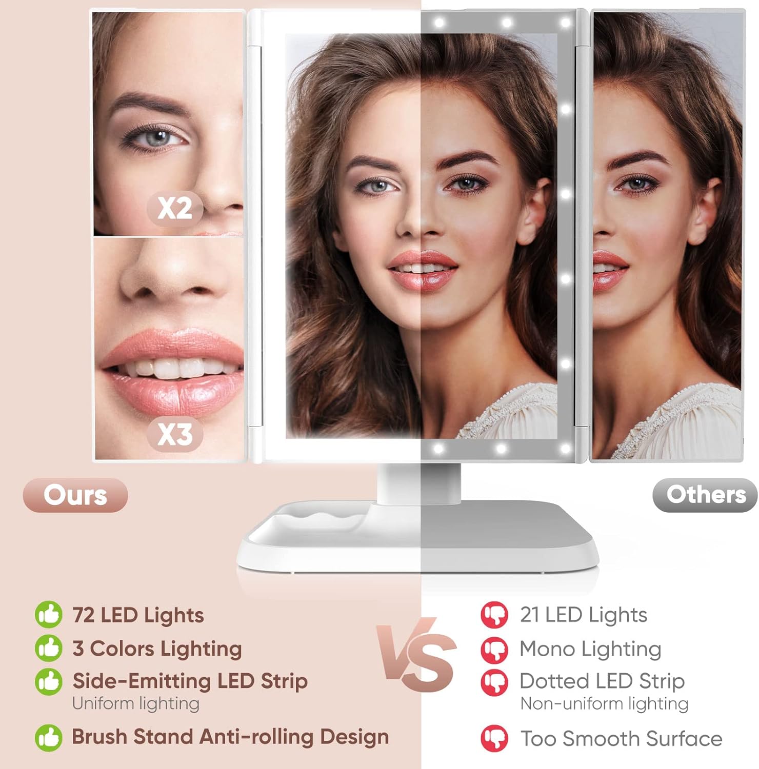 50% OFF | FoldiGlam - Triple Folding Makeup Mirror [Last Day Sale]