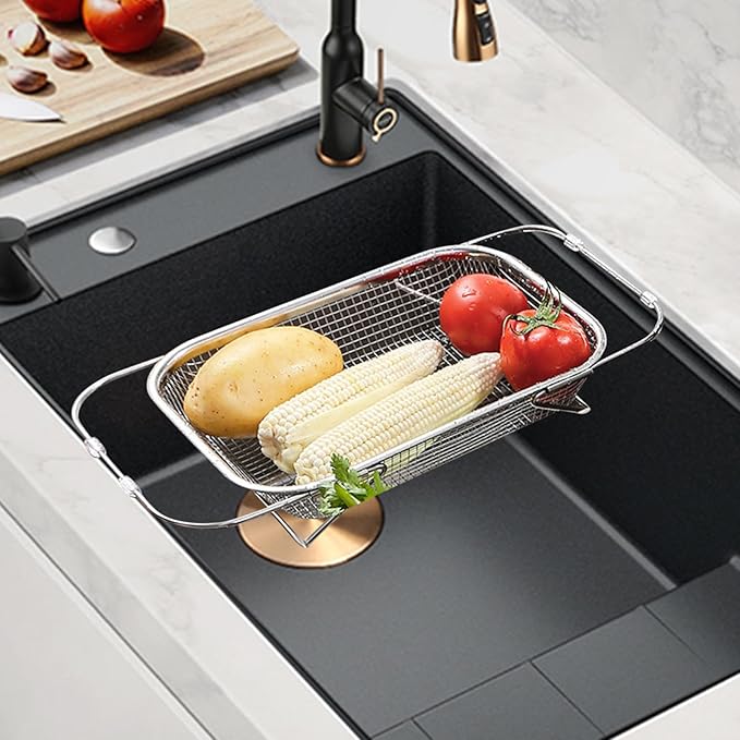 FlexiDrain - Collapsible stainless steel sink drain basket