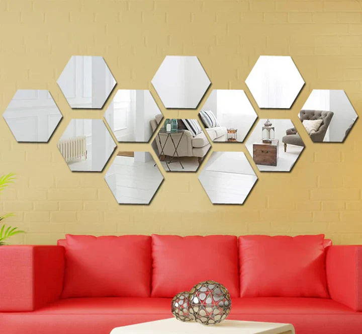 HexaGleam - Modern hexagonal mirror wall tiles [Last day sale]