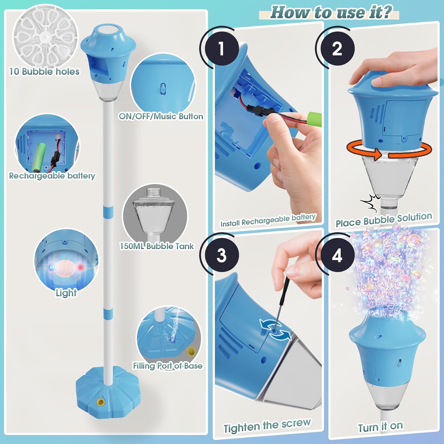 BubbleGlow - Magical soap bubbles with a colorful light effect!