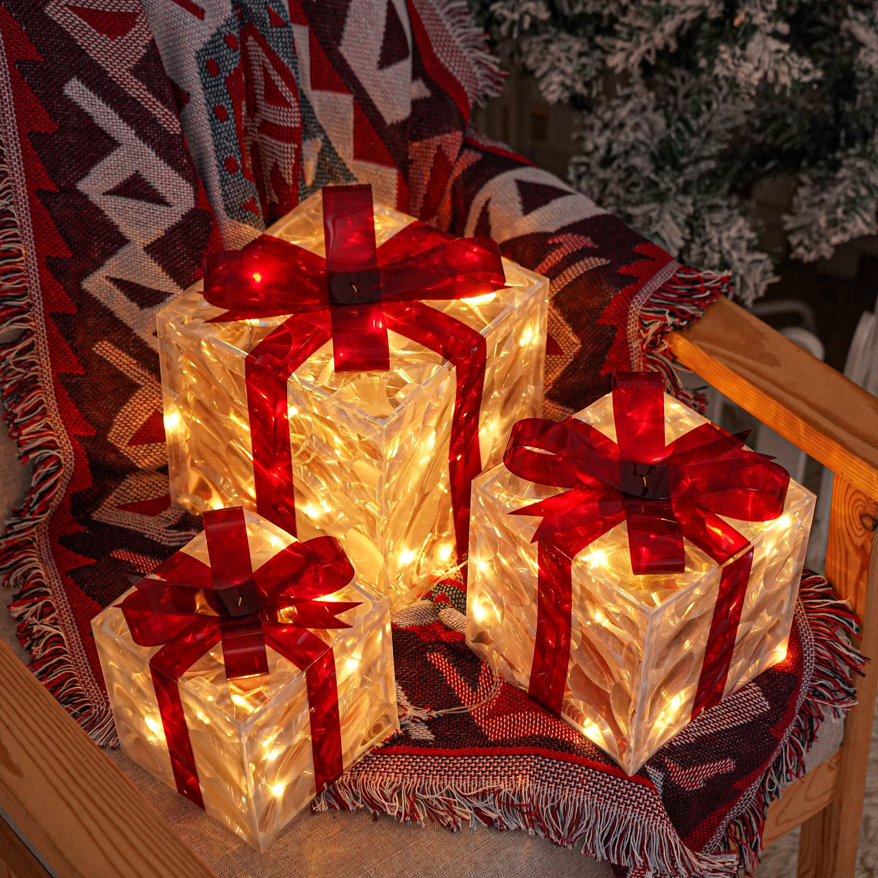 Feestelijke LED Licht Geschenkdoos Set voor Vakantie Decoratie