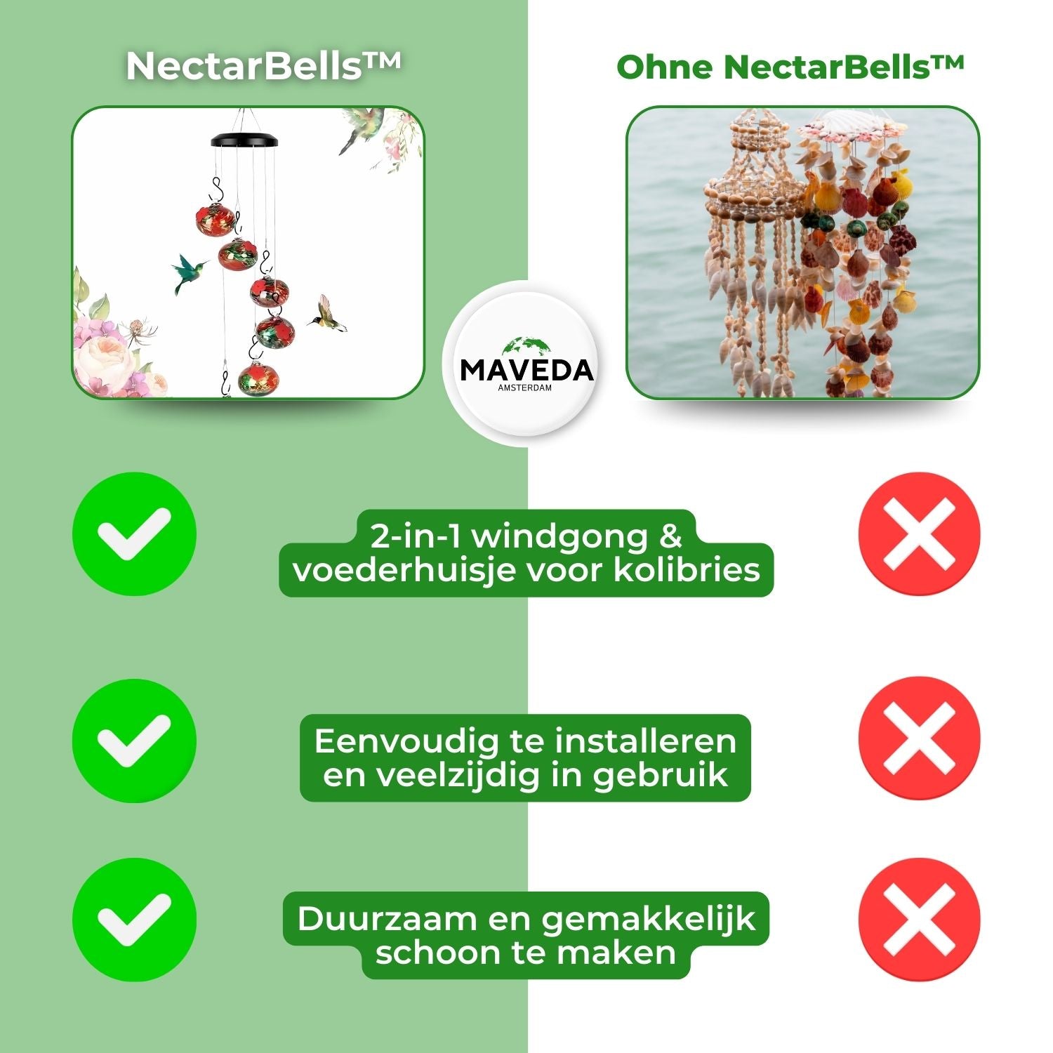 NectarBells™ - Charming Wind Chime Hummingbird Feeder
