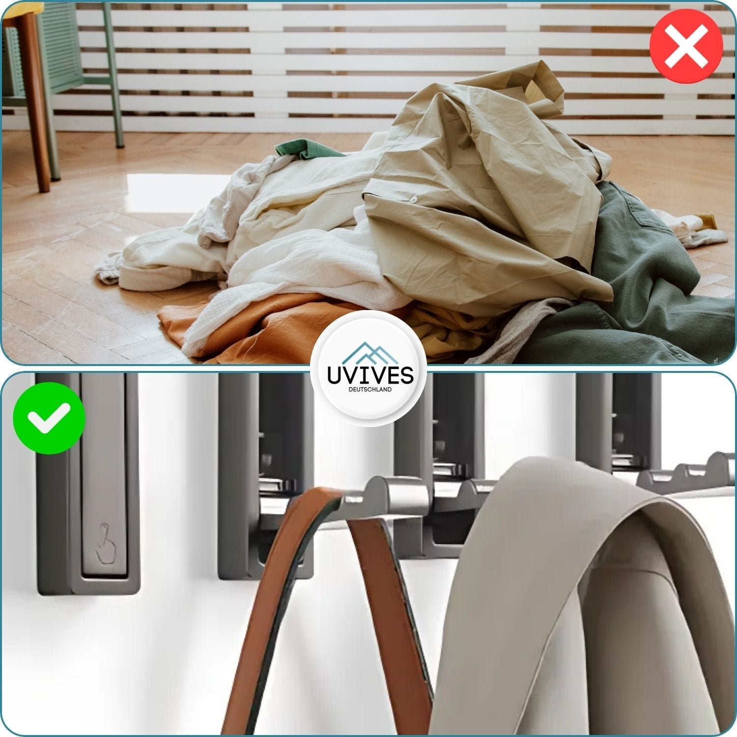 2+2 FREE | FlipHook™ - Rectangular folding coat and clothing hooks