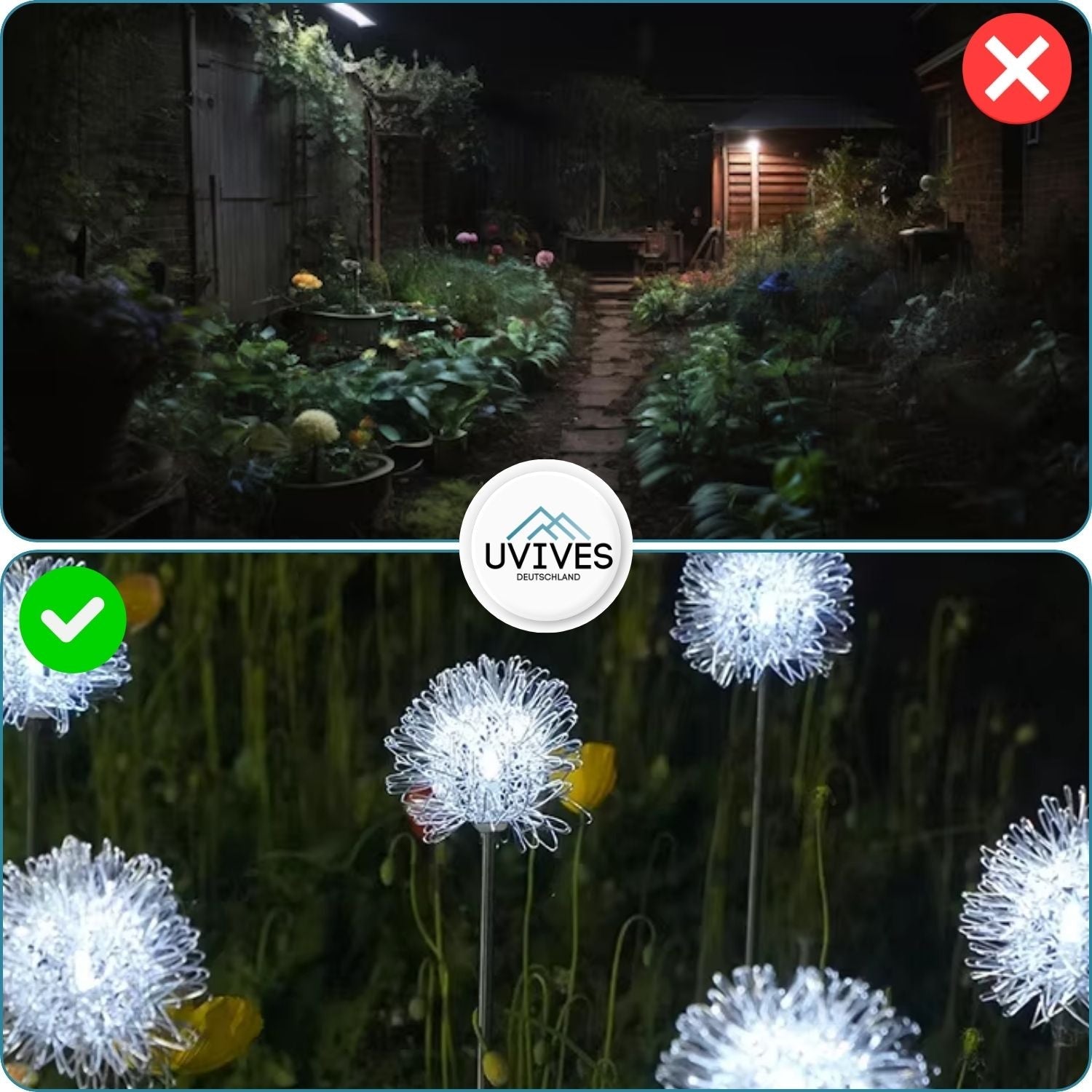 DandeLight™ - Waterproof solar garden light in dandelion pattern