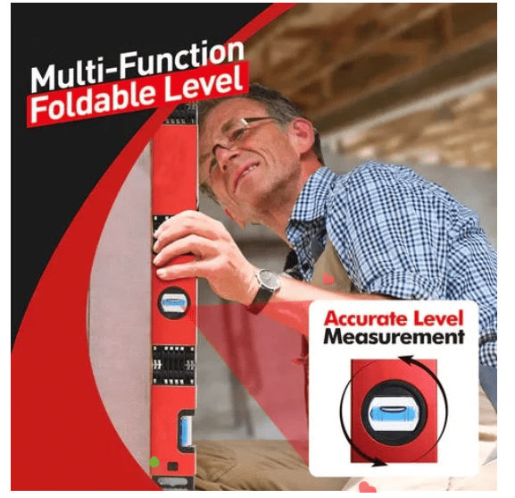 Multifunctionele Opvouwbare Waterpas voor Precieze Doe-Het-Zelf Projecten