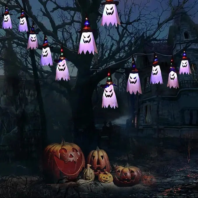 Spookachtige Geestenhoed LED Lantaarn Sfeerverlichting Set
