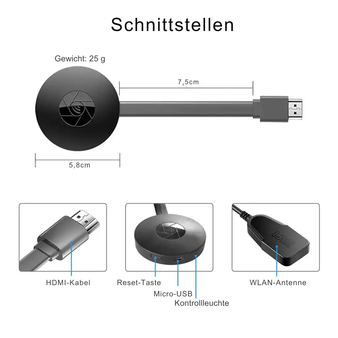 Draadloze HD Autospiegel Display Adapter