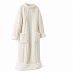 Dames fleecejurk | Zachte fleece | Lange pasvorm met voorzakken | Thuiscomfort