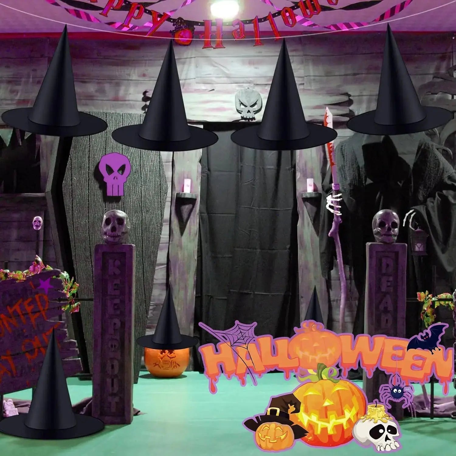 Spookachtige Halloween Heksenhoed Versiering voor Feest en Thuis