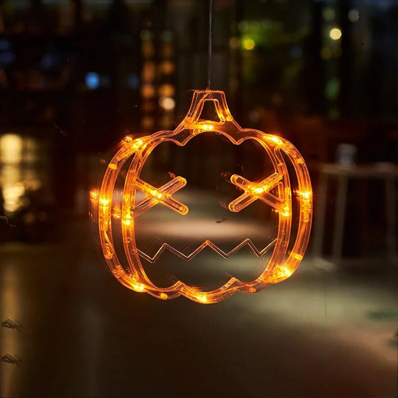 Warme LED-pompoenglowlamp met zuignap voor feestelijke decoratie