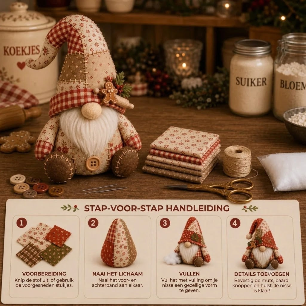 Naaipakket met kabouteronderdelen voor creatief handwerk