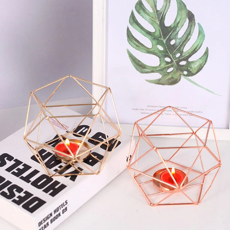 Moderne Zwarte Gouden Maan en Sterren Kandelaar