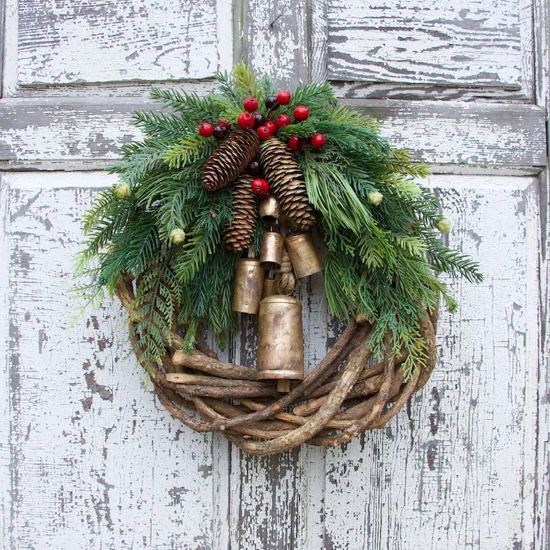 PineChime - Farmhouse Christmas Wreath [Last Day Sale] 