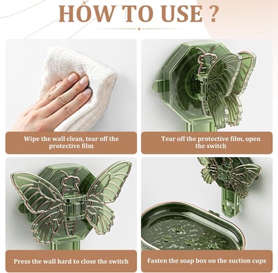 ButterFloat - Stylish butterfly soap dish for bathroom &amp; kitchen