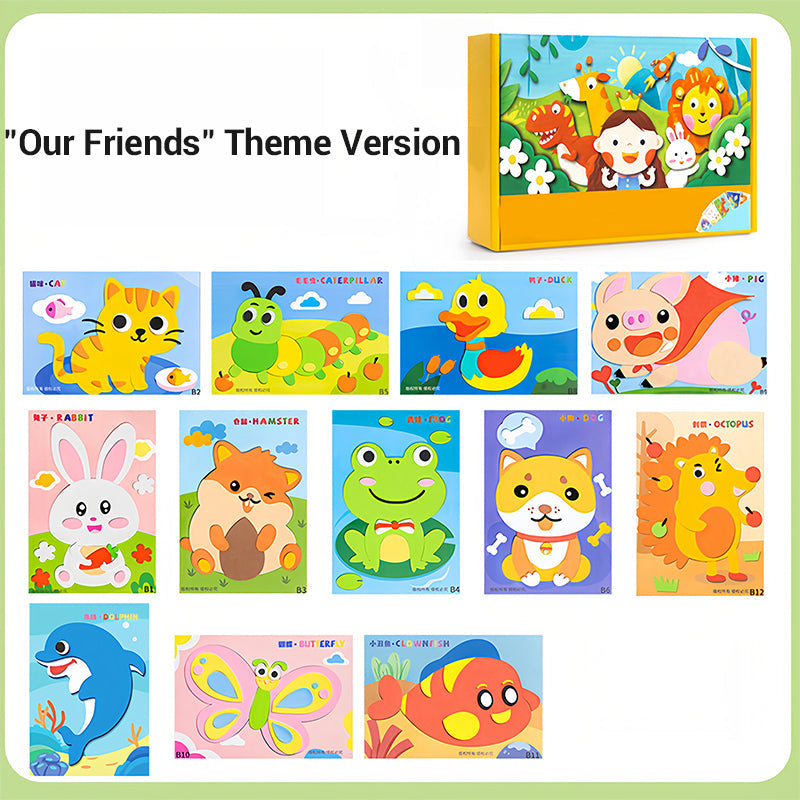 Doe-het-zelf 3D EVA Stickerset Creatief Knutselpakket voor Kinderen