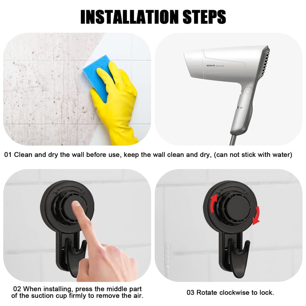 2+2 FREE | SuctionTwist - Clean up without drilling, hold without effort