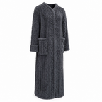 Dames fleecejurk | Zachte fleece | Lange pasvorm met voorzakken | Thuiscomfort
