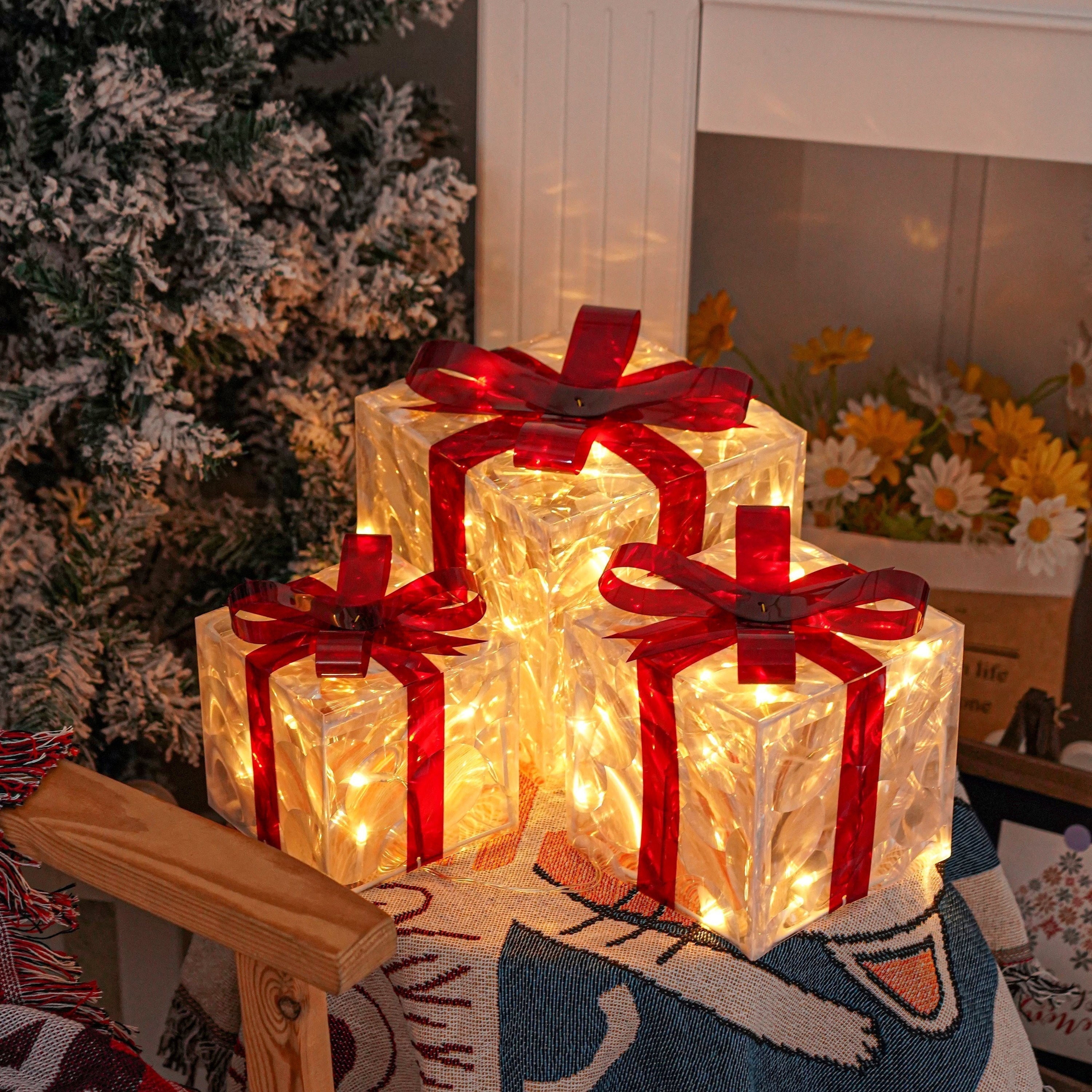 Feestelijke LED Licht Geschenkdoos Set voor Vakantie Decoratie
