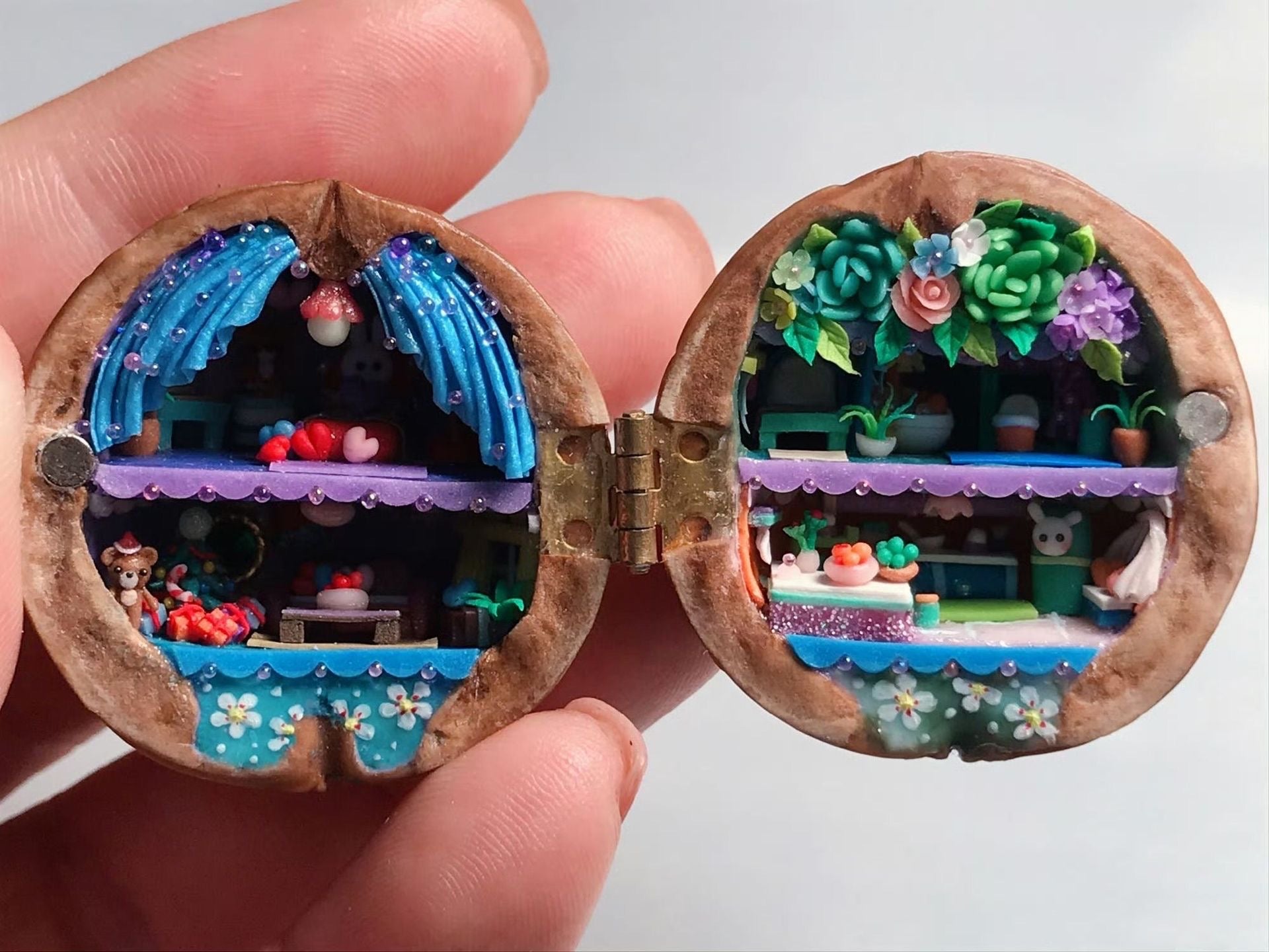 50% OFF | BirchBloom - Handmade Walnut Shell Dollhouse [Last Day Sale]