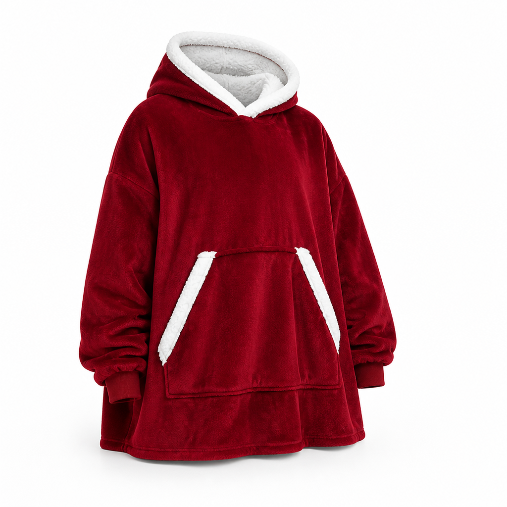 Dekenhoodie | Sherpavoering & microvezelflanel | Grote frontzak