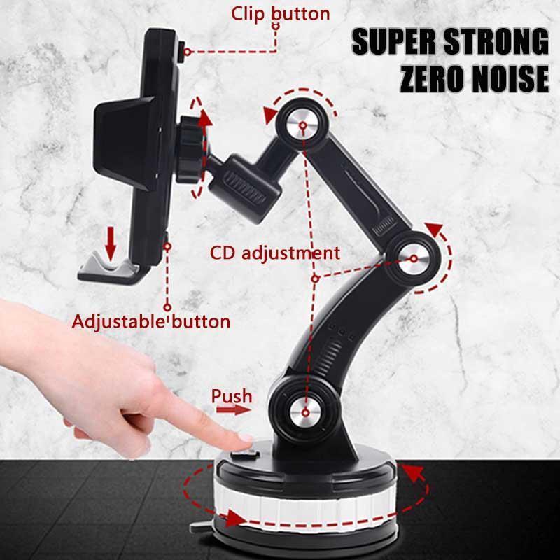 GripTech™ - 360° high-suction mobile phone holder in the car