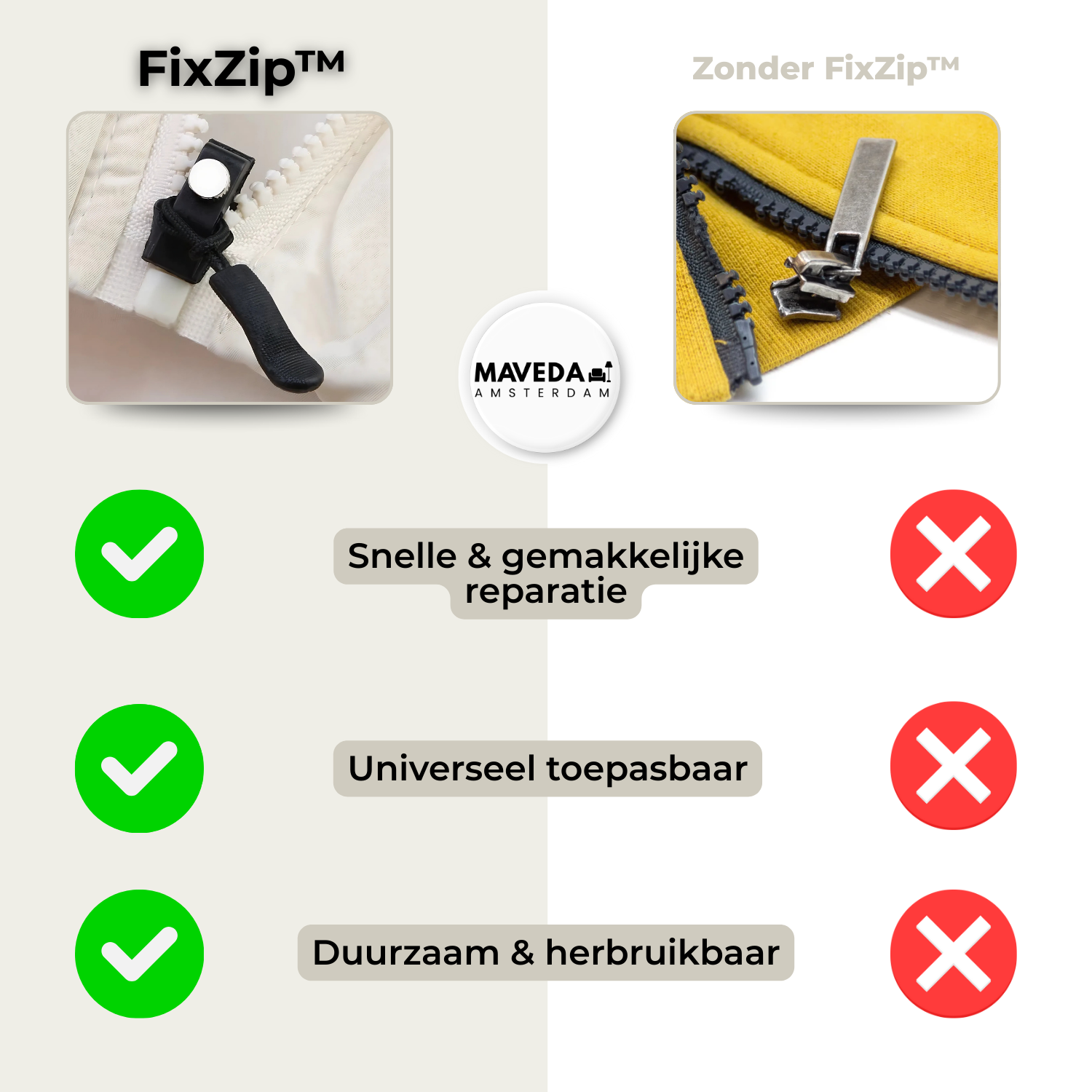 3+3 FREE | FixZip™ - Repairs every broken zip second