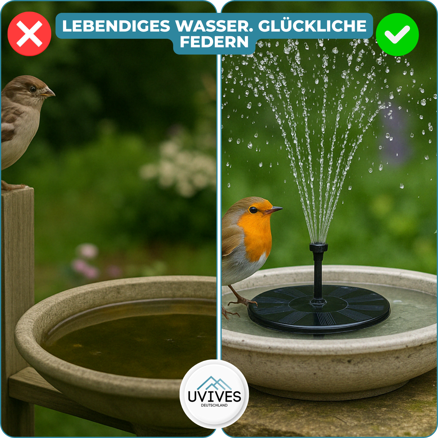 AquaBloom™ - Solar-powered fountain for tranquility and elegance in the garden