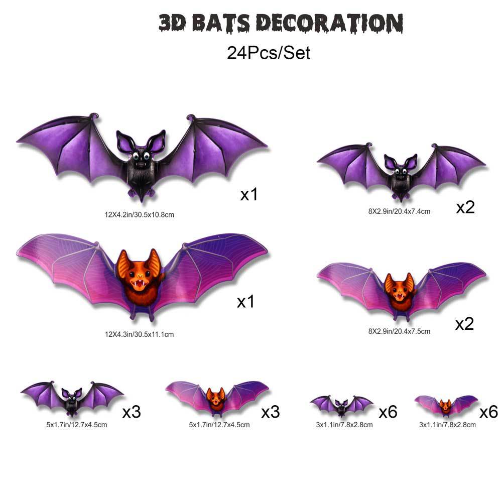 Griezelige Halloween LED 3D Vleermuis Wanddecoratie
