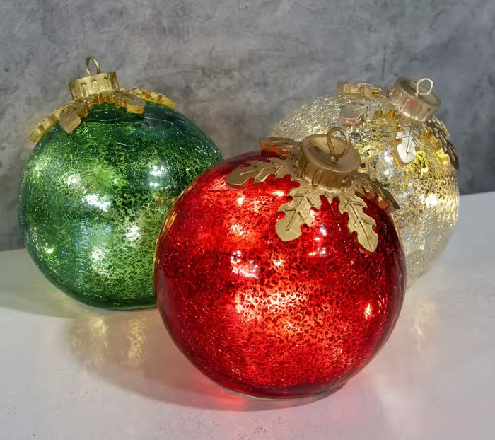 Feestelijke glazen kersttafeldécoratie set van 3