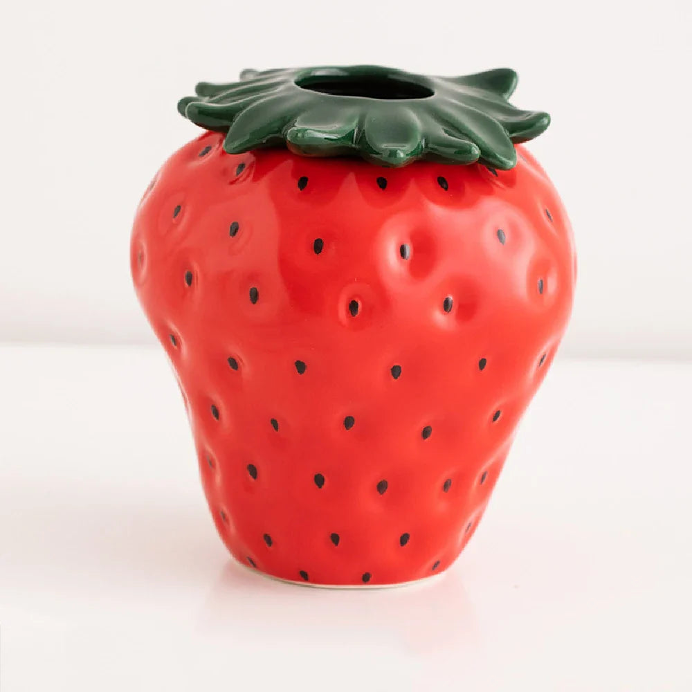 Handgemaakte keramische aardbeivaas