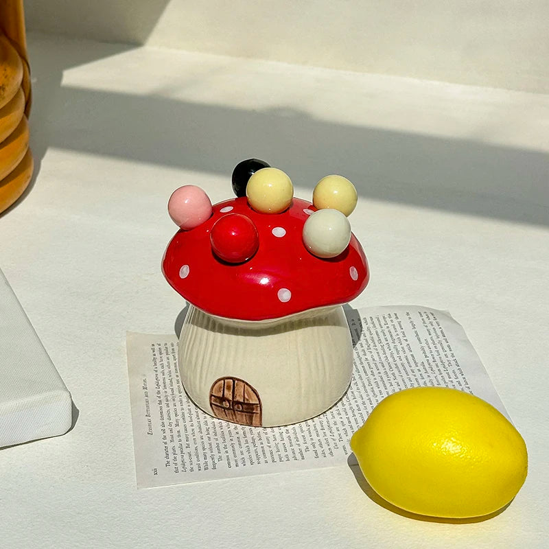 Rustieke Handgemaakte Fruitvork in Paddestoelvorm