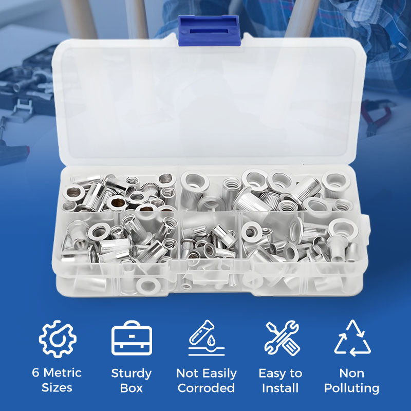 RivetGrip - Rivet Nut Set with Flat Head and Thread