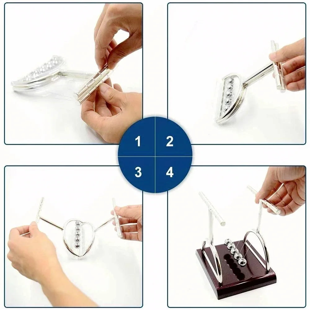 Kinetische Newton Pendule Balance Ballen Staal & Hout Woondecoratie
