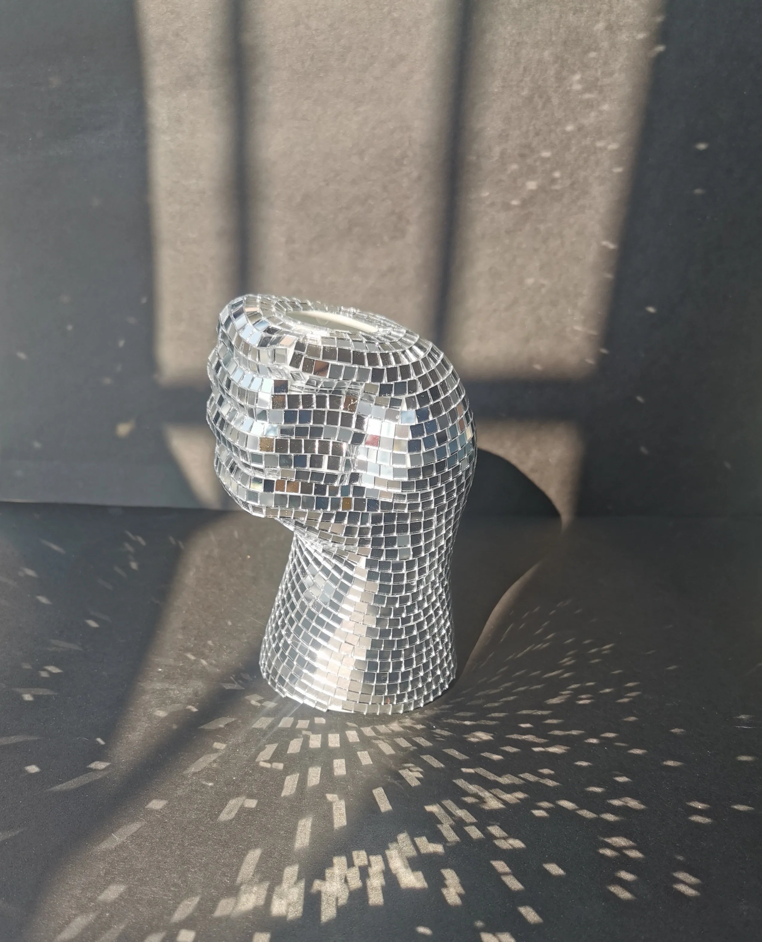 Retro discobal glazen vaas