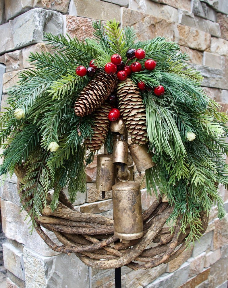 PineChime - Farmhouse Christmas Wreath [Last Day Sale] 