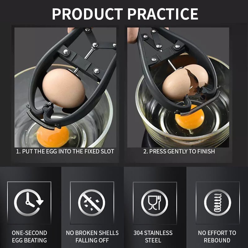 EggTastic - Multifunctional 2-in-1 Egg Opener - Super Awesome Egg Breaker [Last Day Sale]